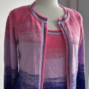 Lilly Pulitzer Ombré Knit Twin Set Cardigan and Shell in Pink & Violet – US S